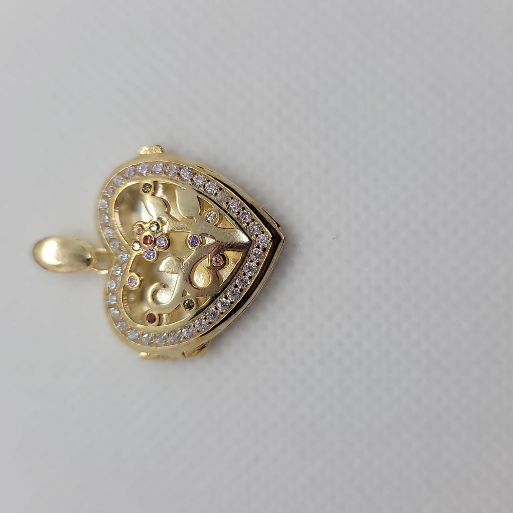 925 Silver Heart Locket, gold overlay.